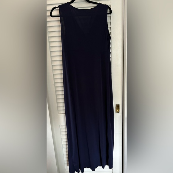 Daisy Fuentes pull over Maxi Dress in Navy Blue size Large - Picture 3 of 13